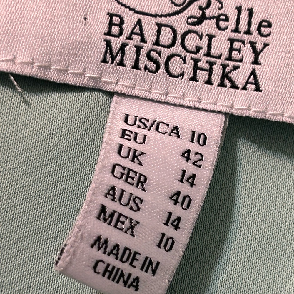 Belle Badgley Mischka Mint Libby Front Twist Knot Off-The-Shoulder 10 - Picture 6 of 7